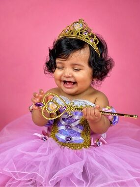 Purple and Pink Princess Tutu Dress with Tiara and Scepter